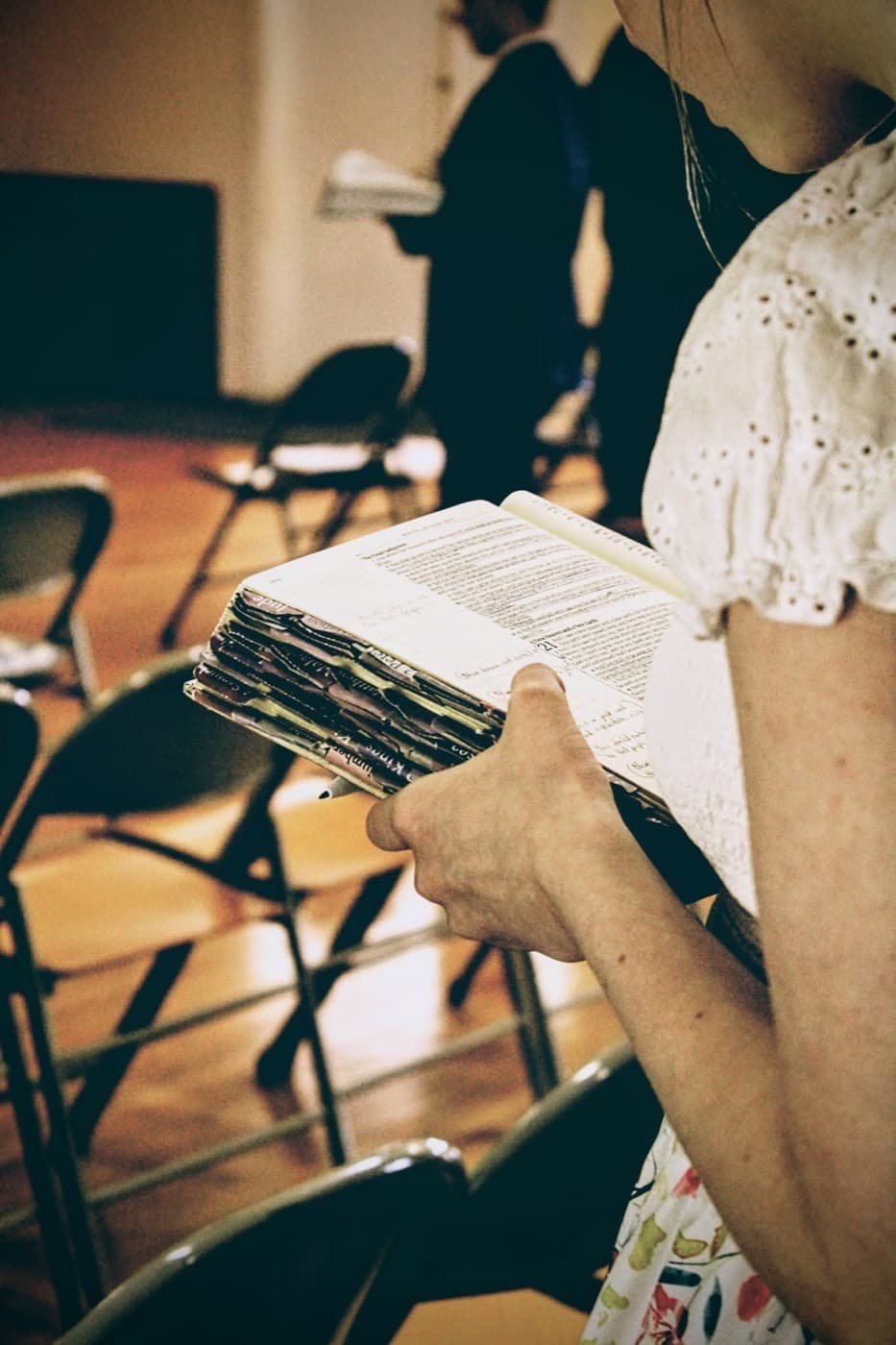 Open Bibles during a service at Goodwill Independent Baptist Church